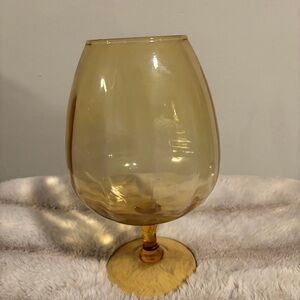 Vintage Amber Goblet Glass